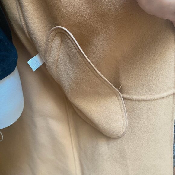 Women’s Long Camel Wool Coat with Hood Winter Overcoat - Picture 5 of 7